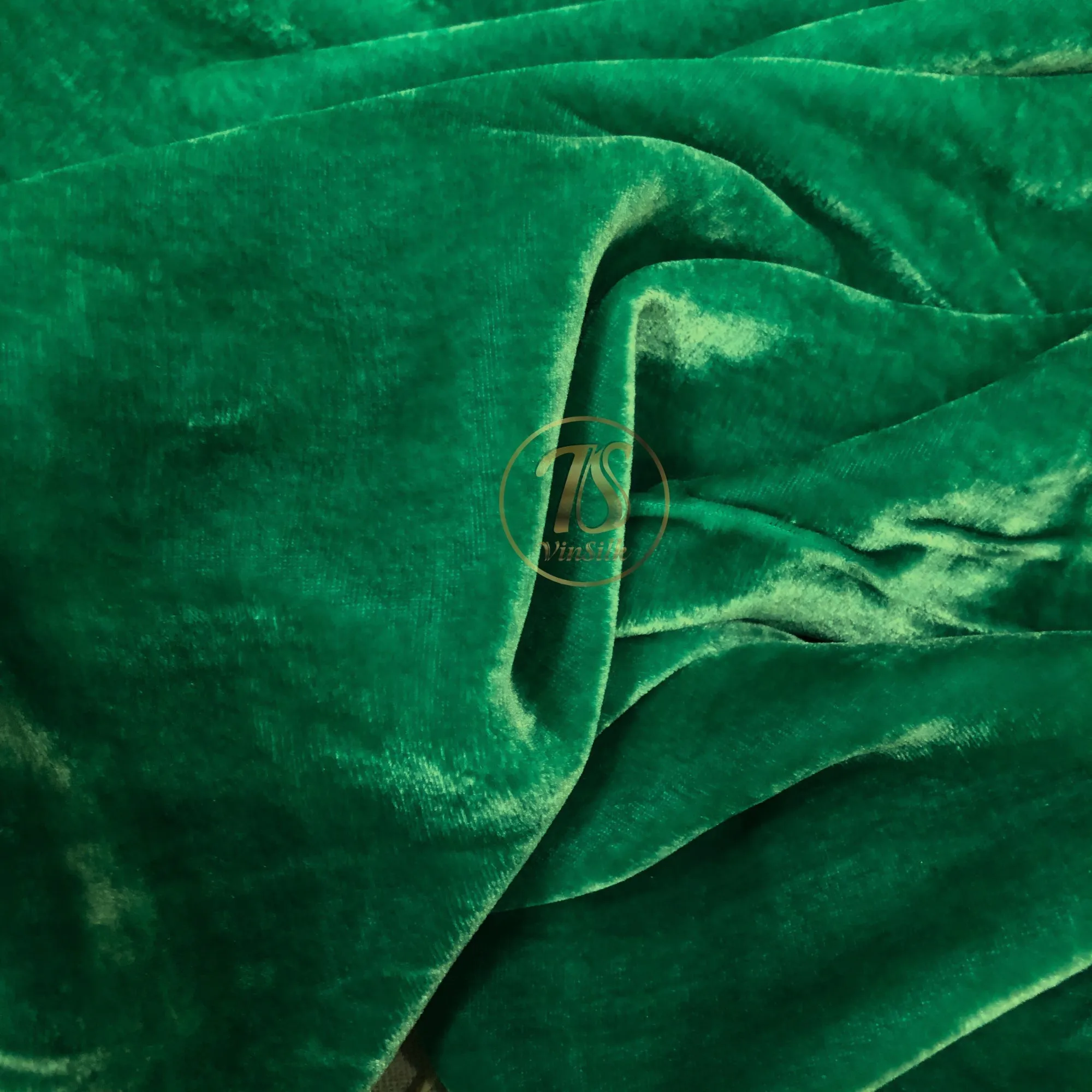 100% MULBERRY SILK VELVET fabric by the yard - Green Silk Velvet for Dress, Skirt, High End Garment - Silk apparel fabric