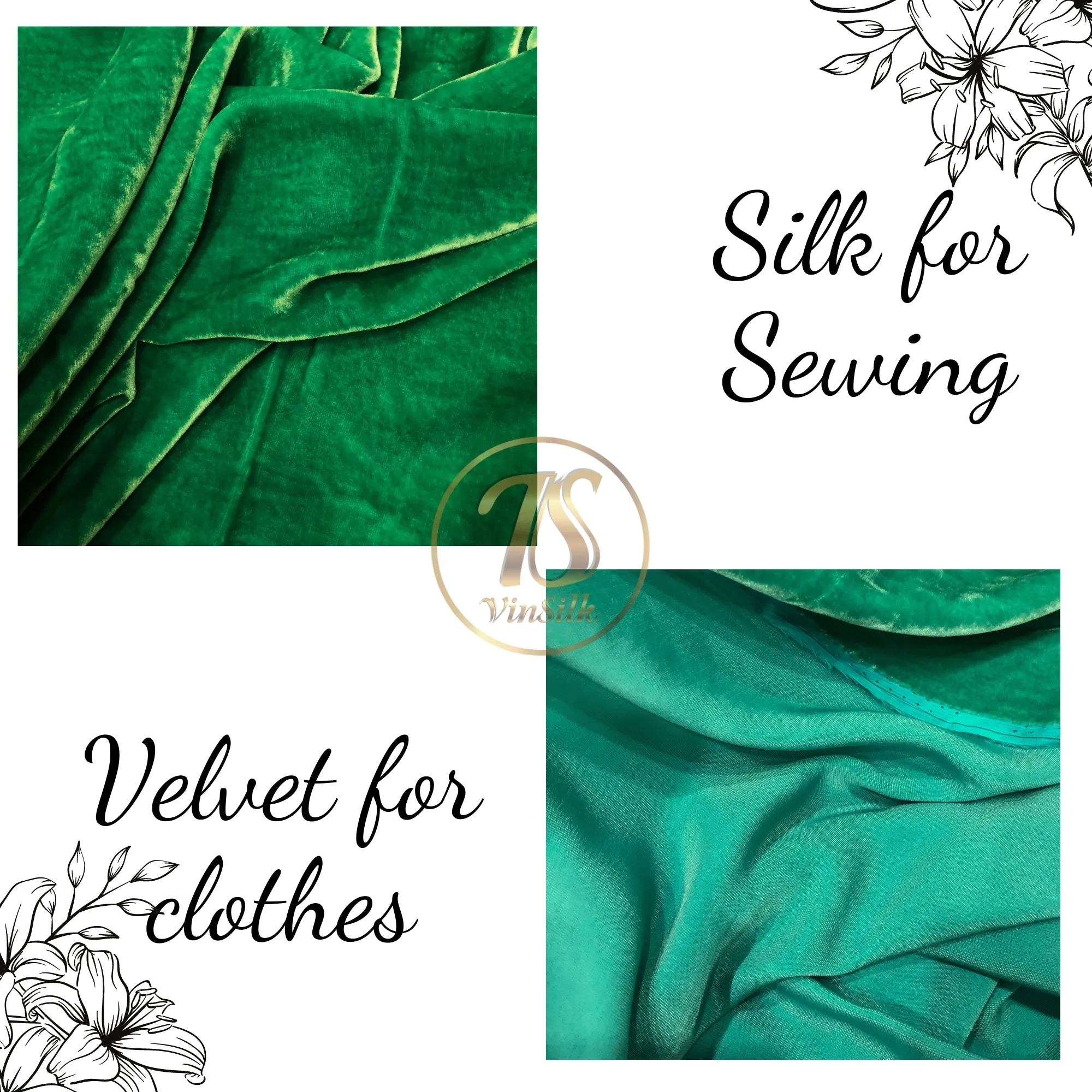 100% MULBERRY SILK VELVET fabric by the yard - Green Silk Velvet for Dress, Skirt, High End Garment - Silk apparel fabric