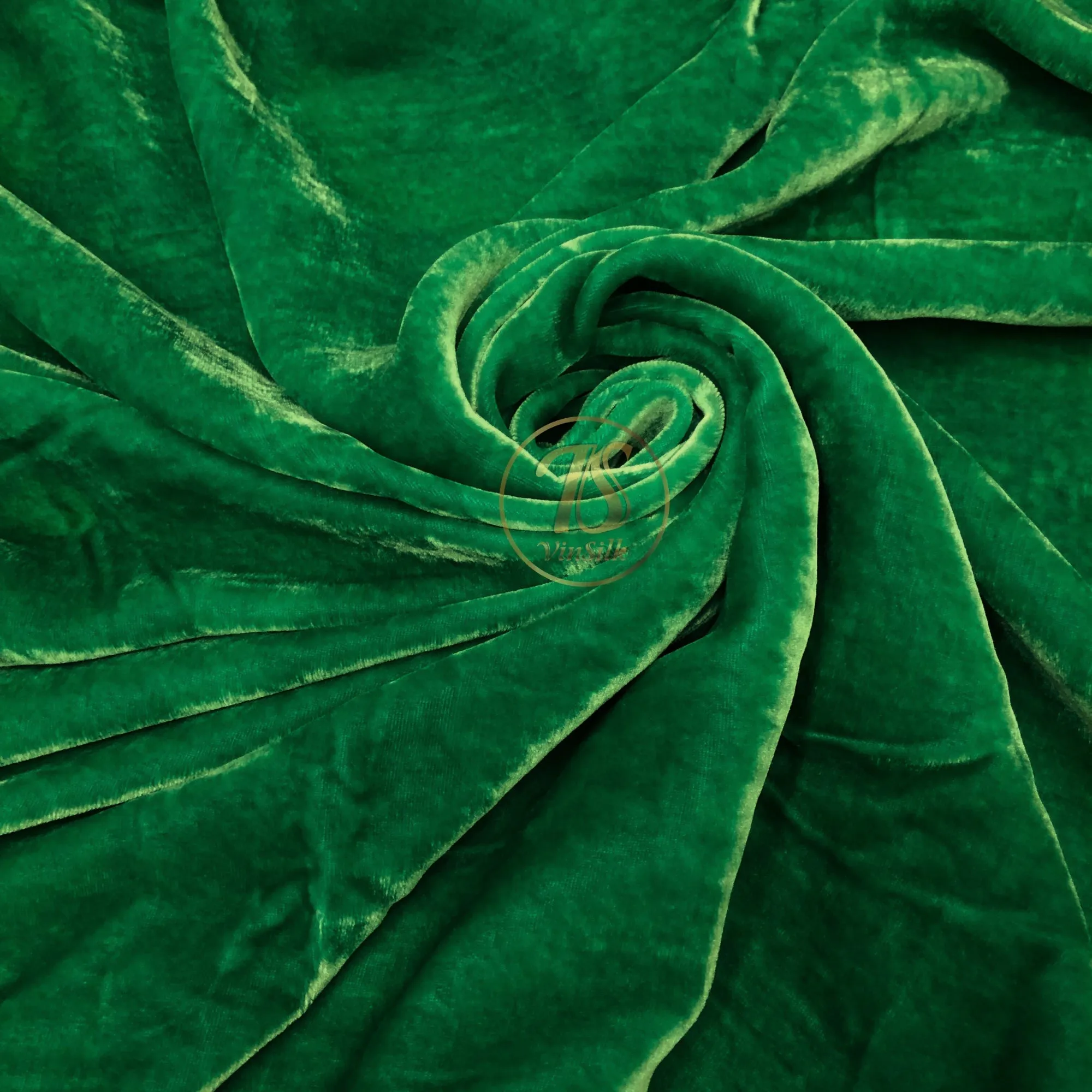 100% MULBERRY SILK VELVET fabric by the yard - Green Silk Velvet for Dress, Skirt, High End Garment - Silk apparel fabric