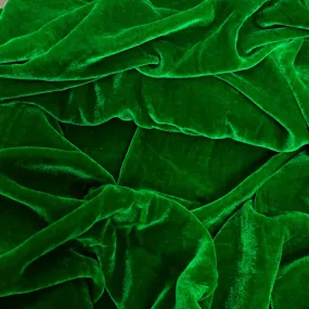 100% MULBERRY SILK VELVET fabric by the yard - Luxury Silk Velvet for Dress, Skirt, High End Garment - Silk apparel fabric - Green silk velvet