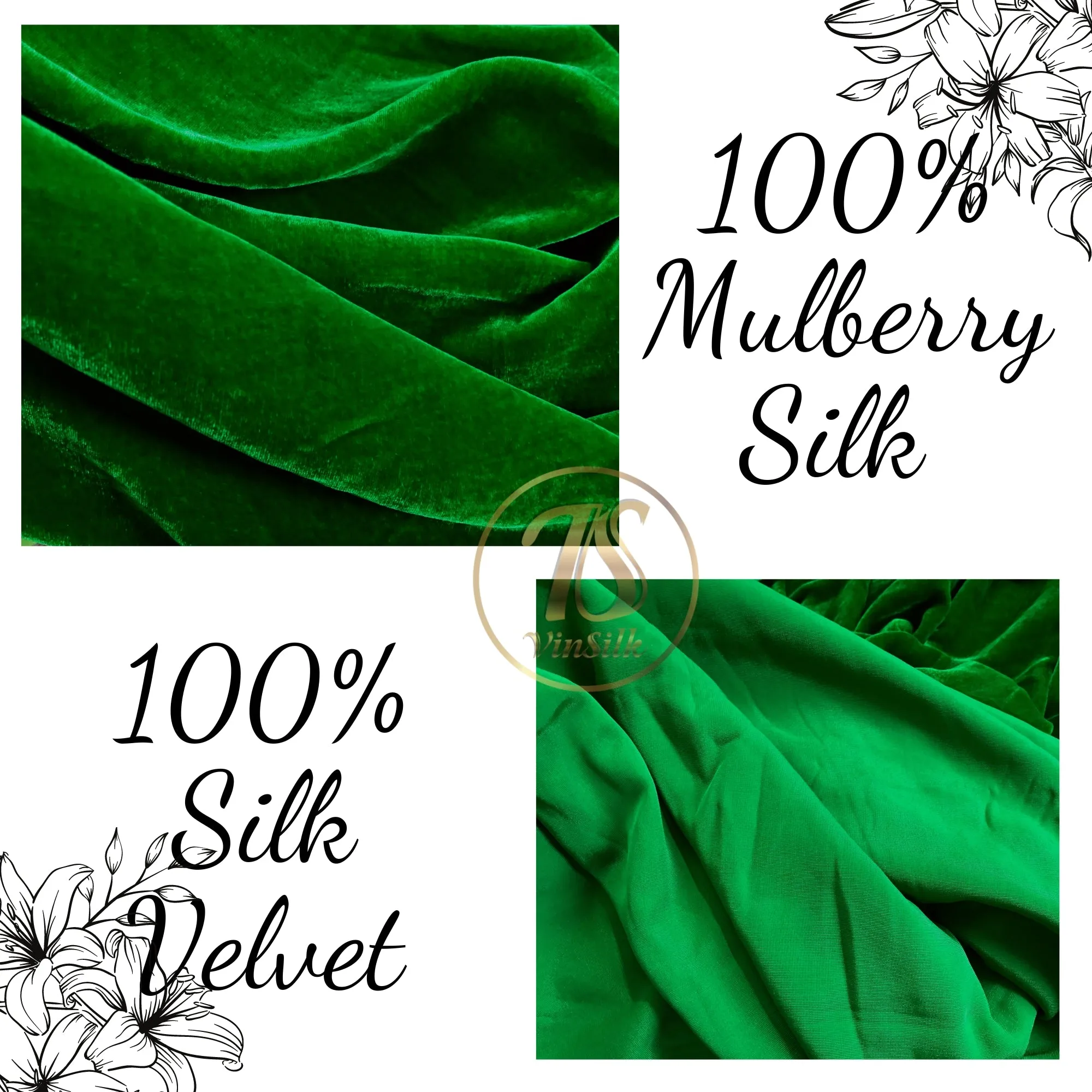 100% MULBERRY SILK VELVET fabric by the yard - Luxury Silk Velvet for Dress, Skirt, High End Garment - Silk apparel fabric - Green silk velvet