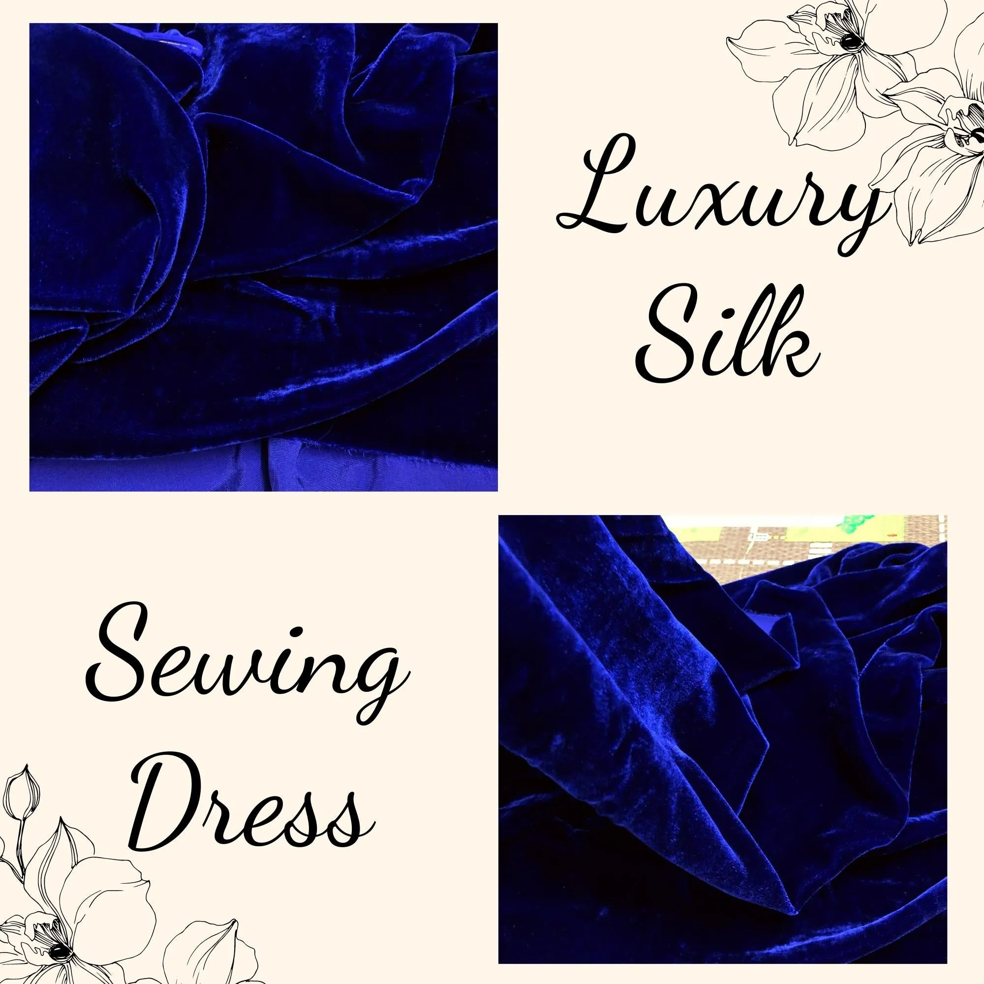 100% MULBERRY SILK VELVET fabric by the yard - Luxury Silk Velvet for Dress, Skirt, High End Garment - Silk apparel fabric - Maastricht blue silk velvet