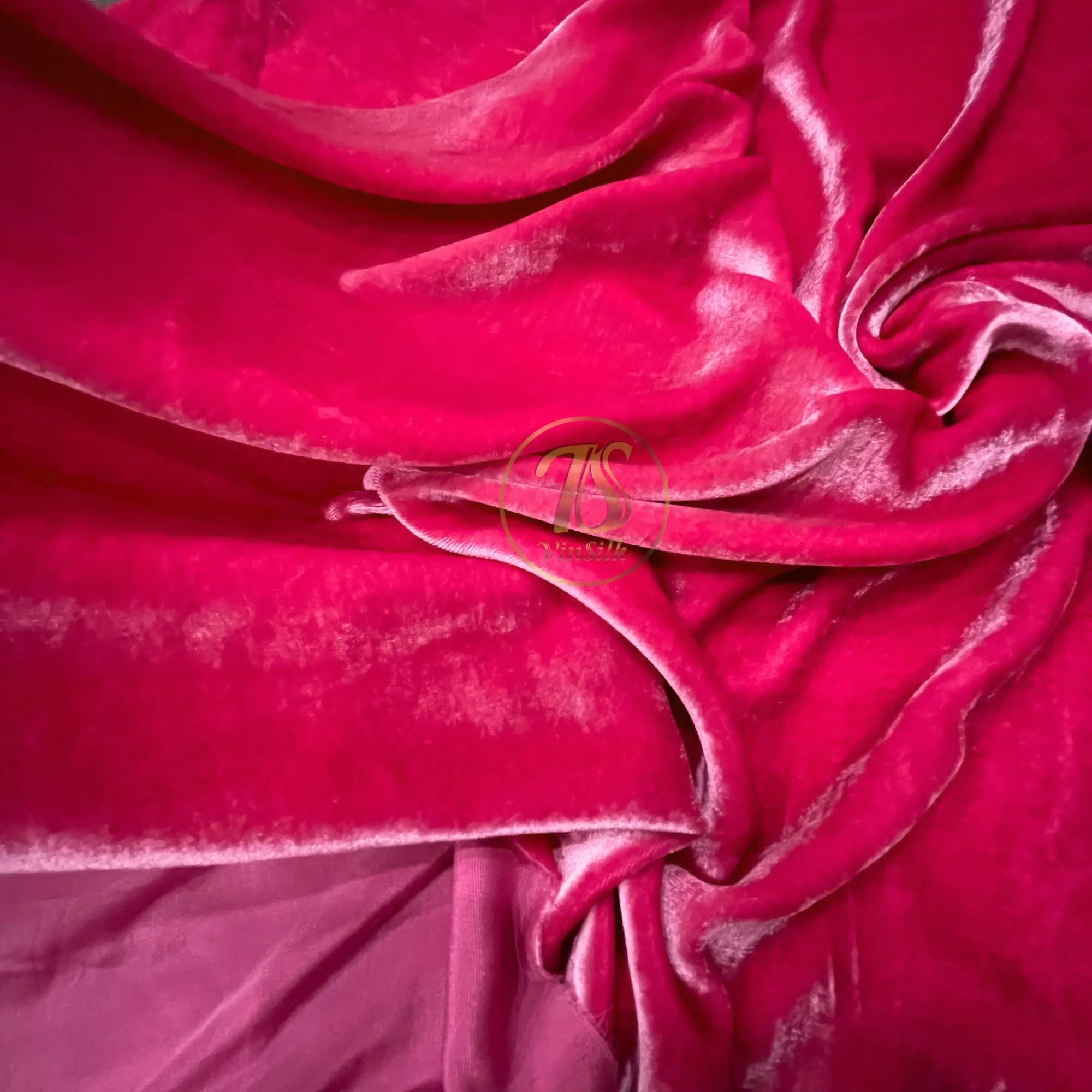 100% MULBERRY SILK VELVET fabric by the yard - Luxury Silk Velvet for Dress, Skirt, High End Garment - Silk apparel fabric - Pink silk velvet