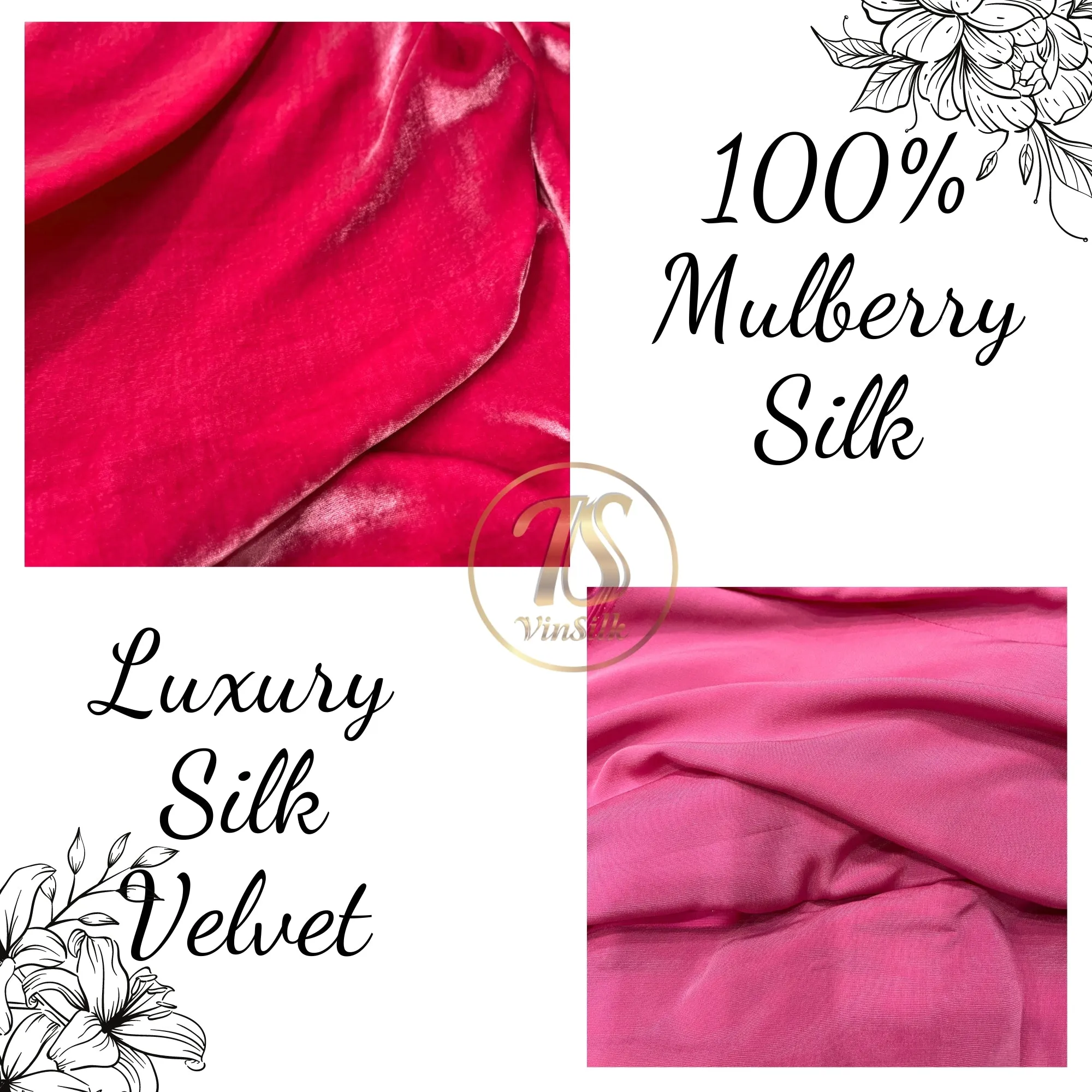 100% MULBERRY SILK VELVET fabric by the yard - Luxury Silk Velvet for Dress, Skirt, High End Garment - Silk apparel fabric - Pink silk velvet