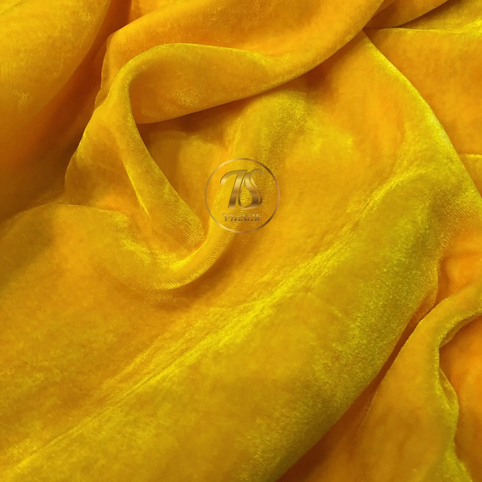 100% MULBERRY SILK VELVET fabric by the yard - Luxury Silk Velvet for Dress, Skirt, High End Garment - Silk apparel fabric - Yellow silk fabric