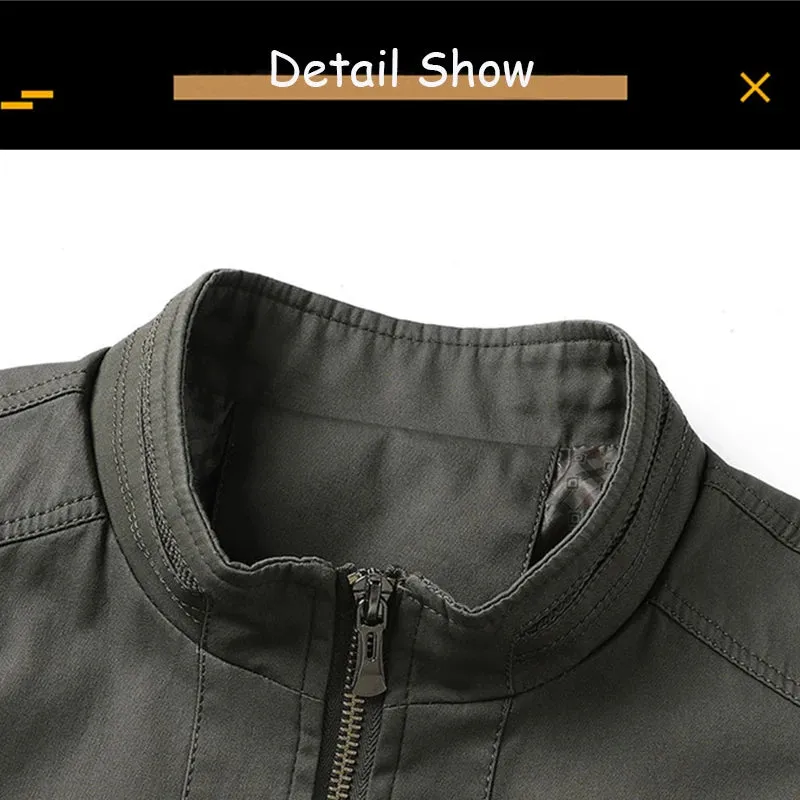 2024 New Men Spring Autumn Solid Color Lapel Comfortable Jacket Men Pocket Fashion Casual Outdoors Windproof Jacket Male Coat