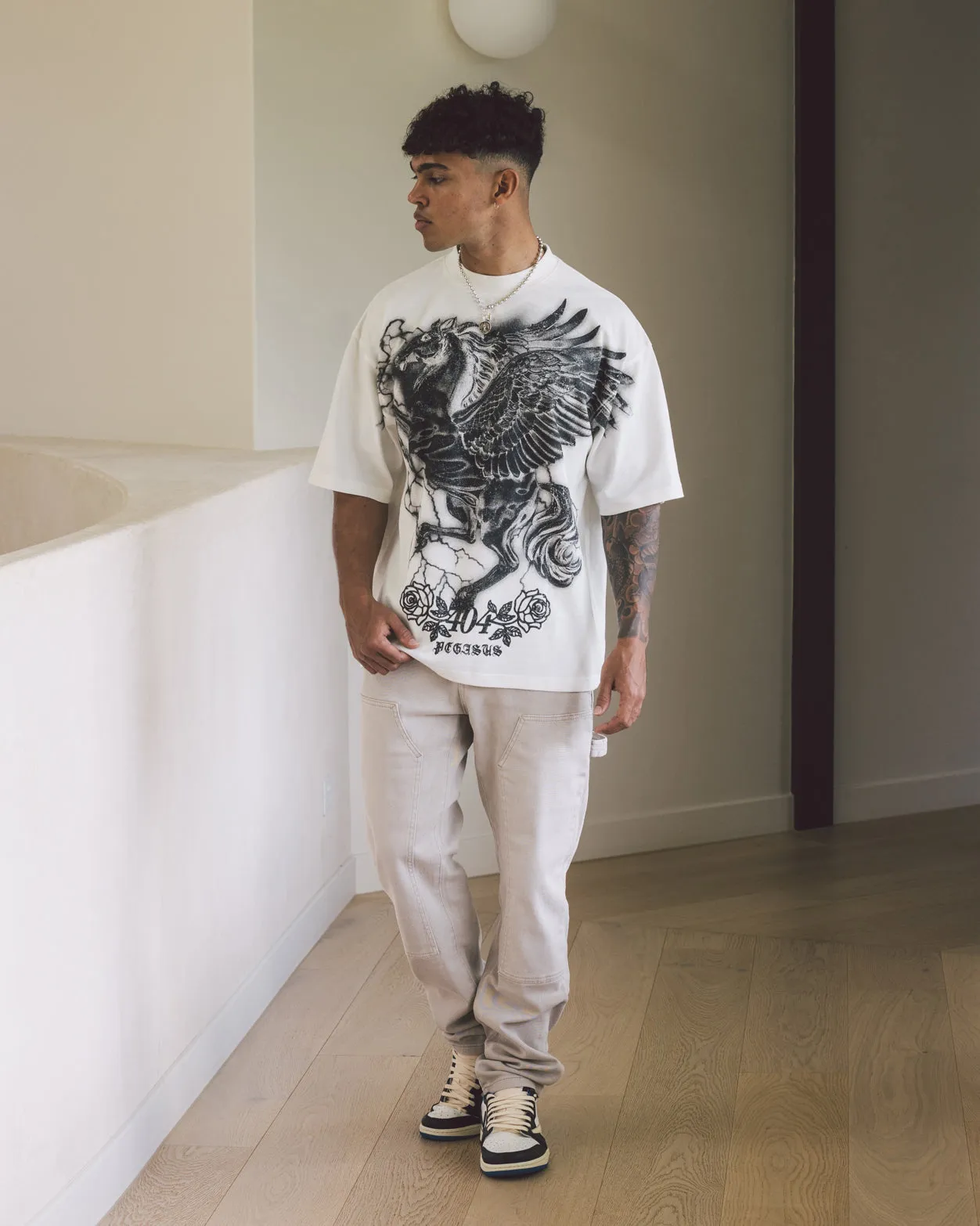 404 Pegasus Vintage T-Shirt Off White