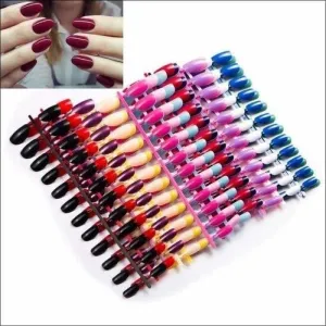 432 pcs/pack Mixed 18 Colors Full Short Round Nail Tips