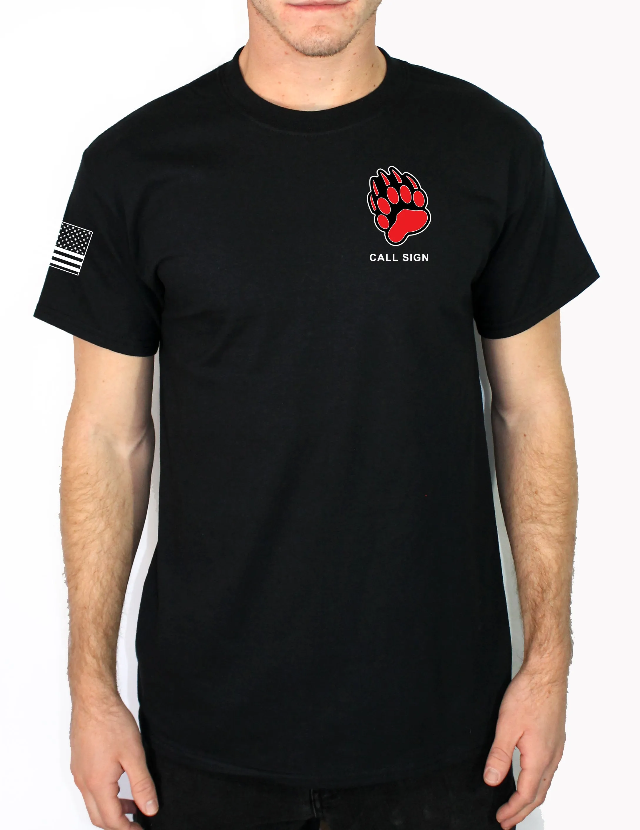 50-50 Blend Black Unisex PT Short Sleeve Shirt. Approved for PT