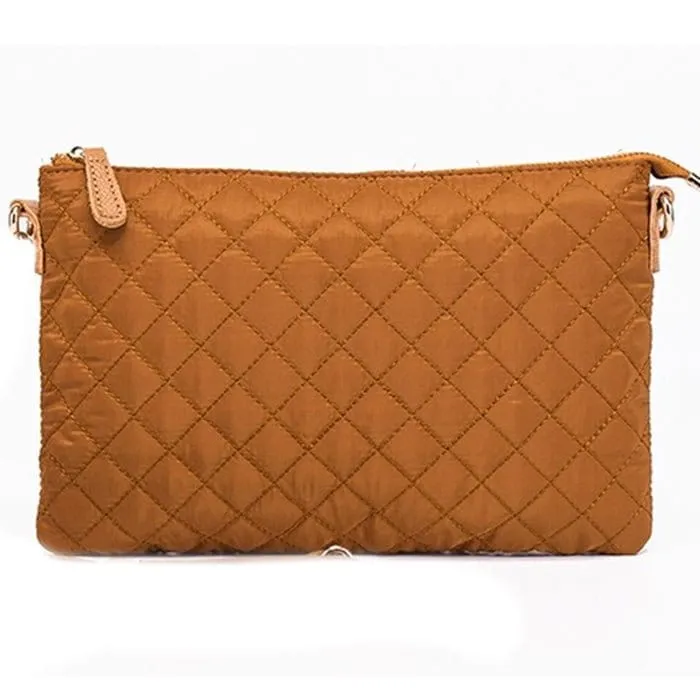 8627 Monogrammable Quilted Zipper Pouch Wristlet Fashion Clutch/Crossbody