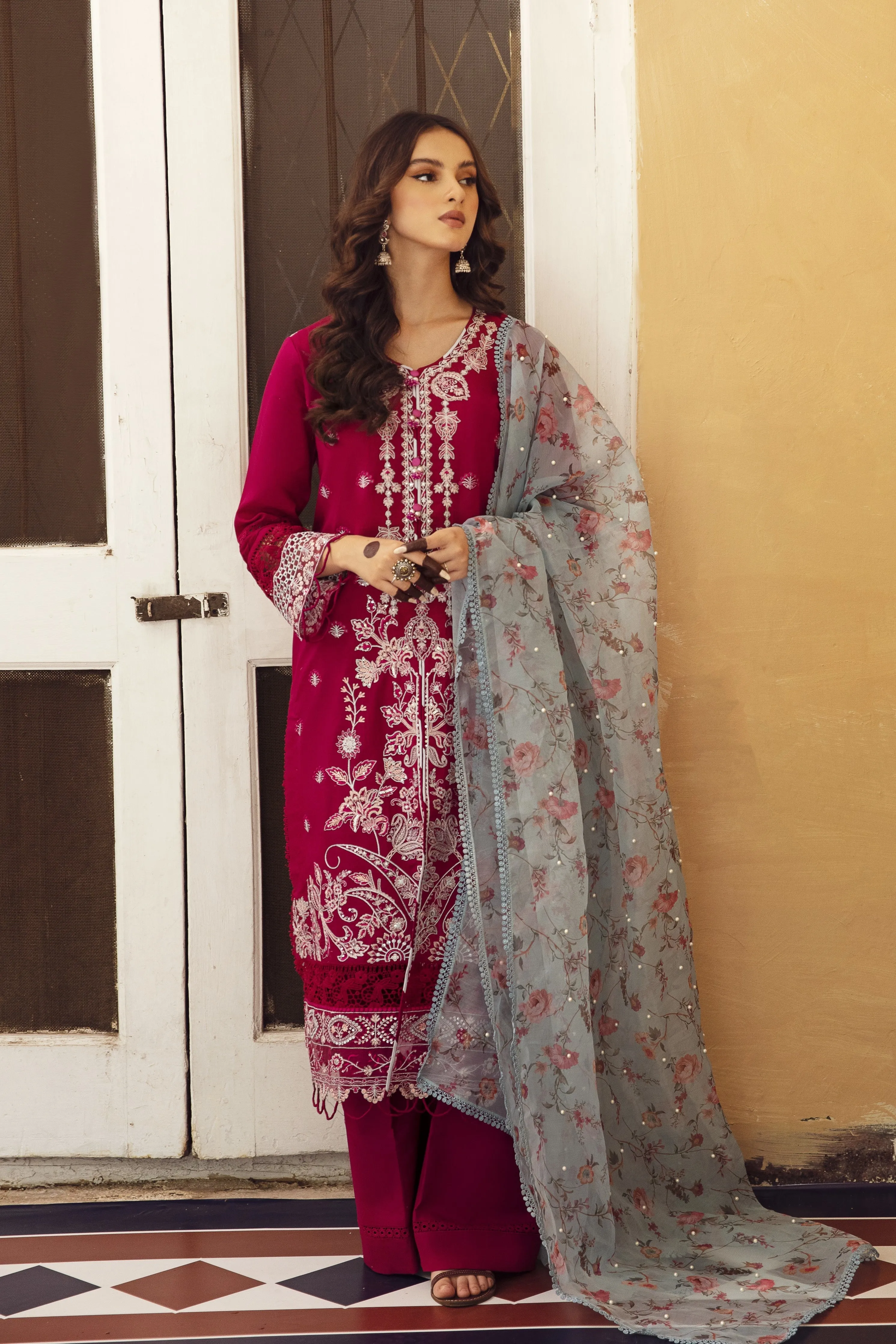 Aabyaan Meena Kumari Chikankari Lawn Eid Collection II – MAHJABEEN (AB-08)