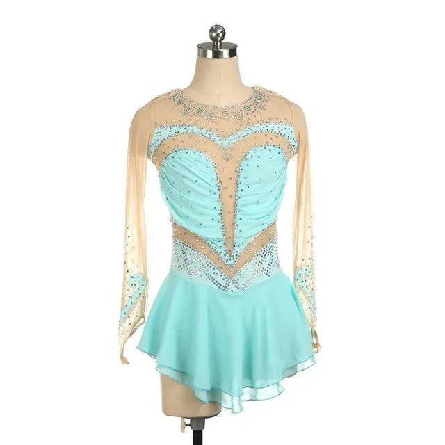 Adult Turquoise Competition Figure Skating Dress Available 12 Colors BSU060827