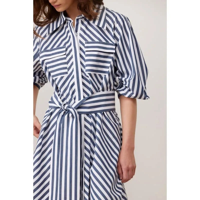 Afternoon Tea Dress | Navy Stripe