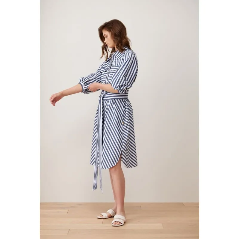 Afternoon Tea Dress | Navy Stripe