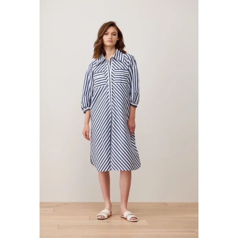 Afternoon Tea Dress | Navy Stripe