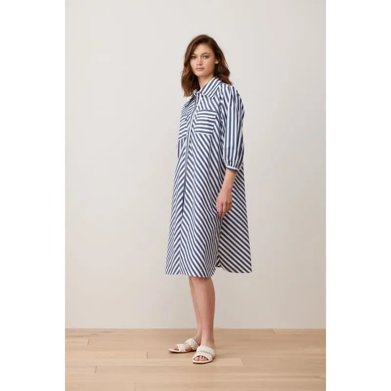 Afternoon Tea Dress | Navy Stripe