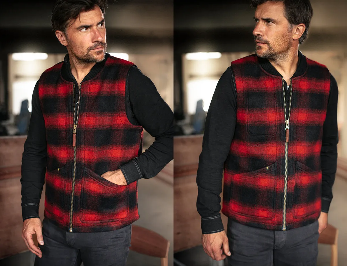 &SONS Kodiak Gilet Red Check