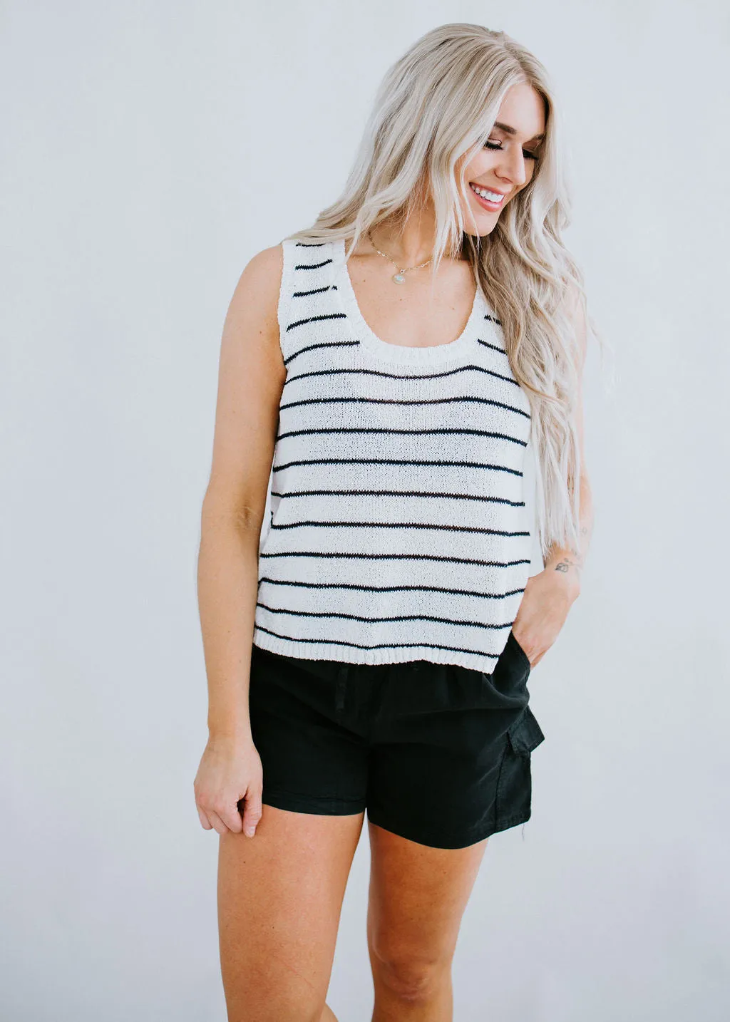 April Stripe Sweater Tank