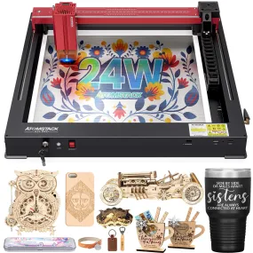 Atomstack A24 X24 Pro 120W Laser Engraving Machine 24W Output Powerful Blu-Ray Laser Cutter DIY Engraver 36000 mm/min Free Installation