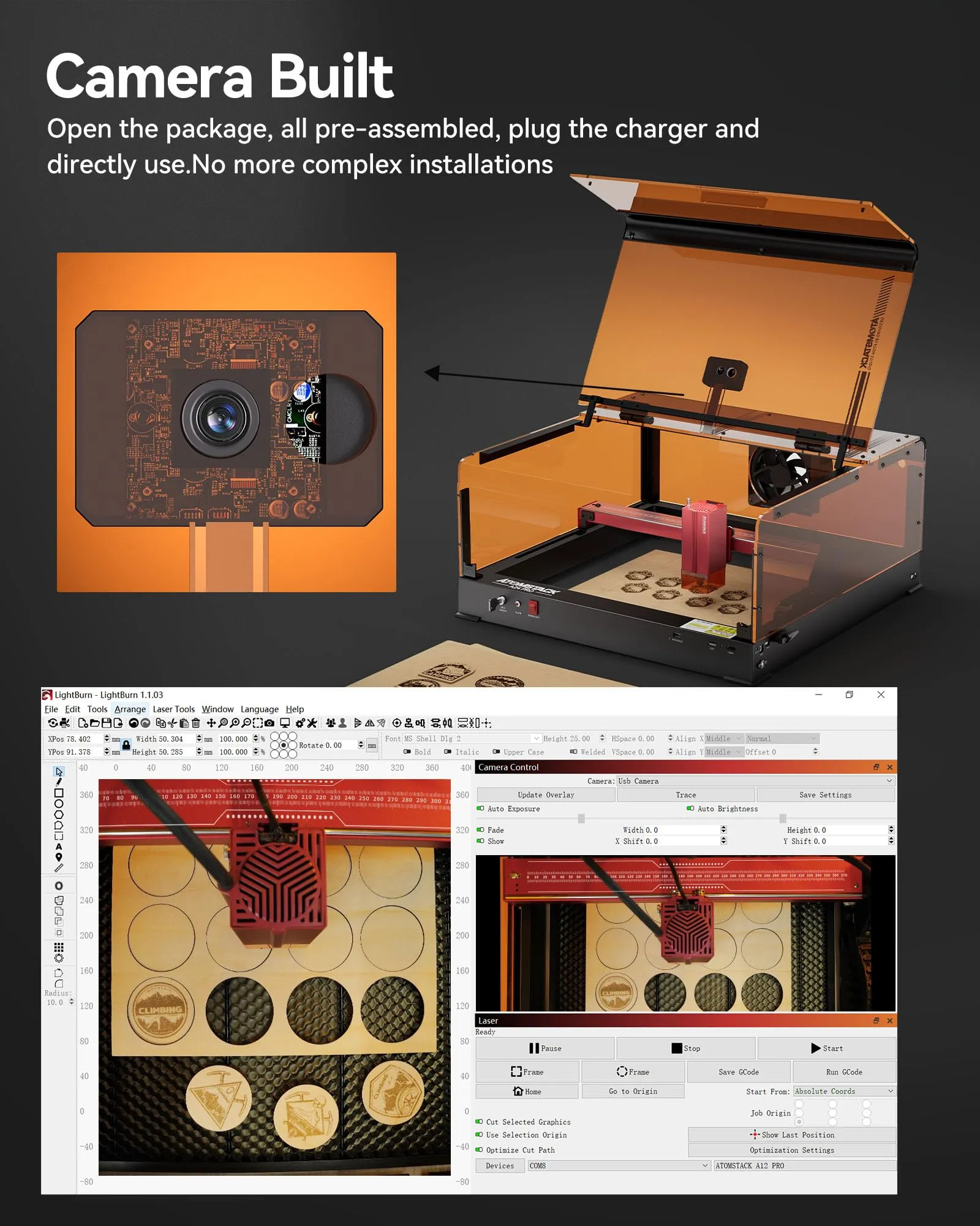 ATOMSTACK A6 Ultra Laser Engraving Machine 40W With B3 Housing Protective Box Enclosure 600 mm/s Laser Cutter Engraver 370x310mm