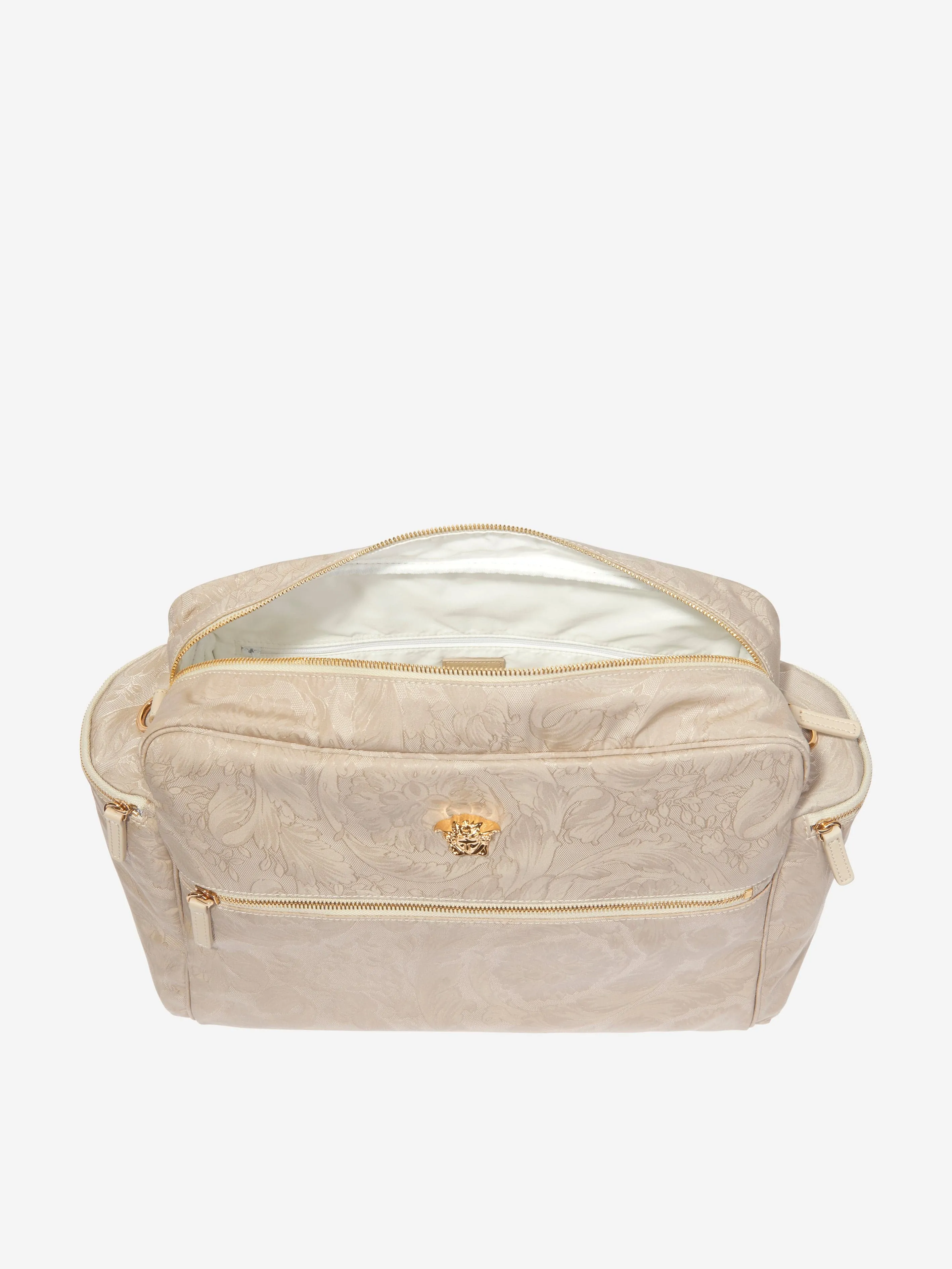 Baby Barocco Logo Changing Bag in Beige (40cm)