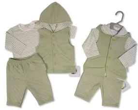 Baby Boys 3 pcs Gilet Set with Hood (PK6) (NB-6m) BIS-2020-2583