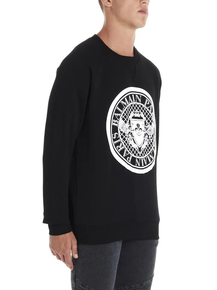 Balmain Logo Crest Crewneck Jumper