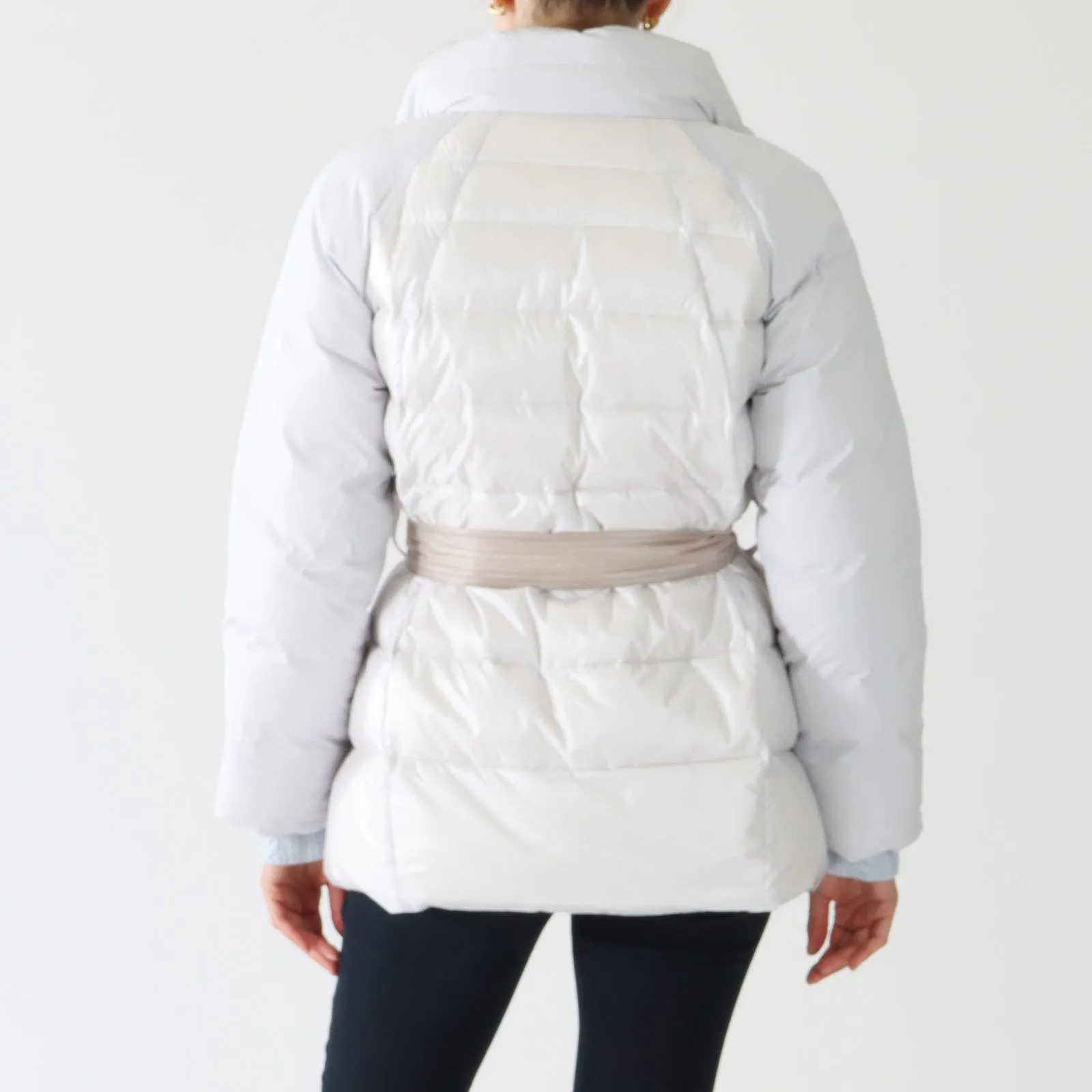 Beige Reversible Down Quilted Coat