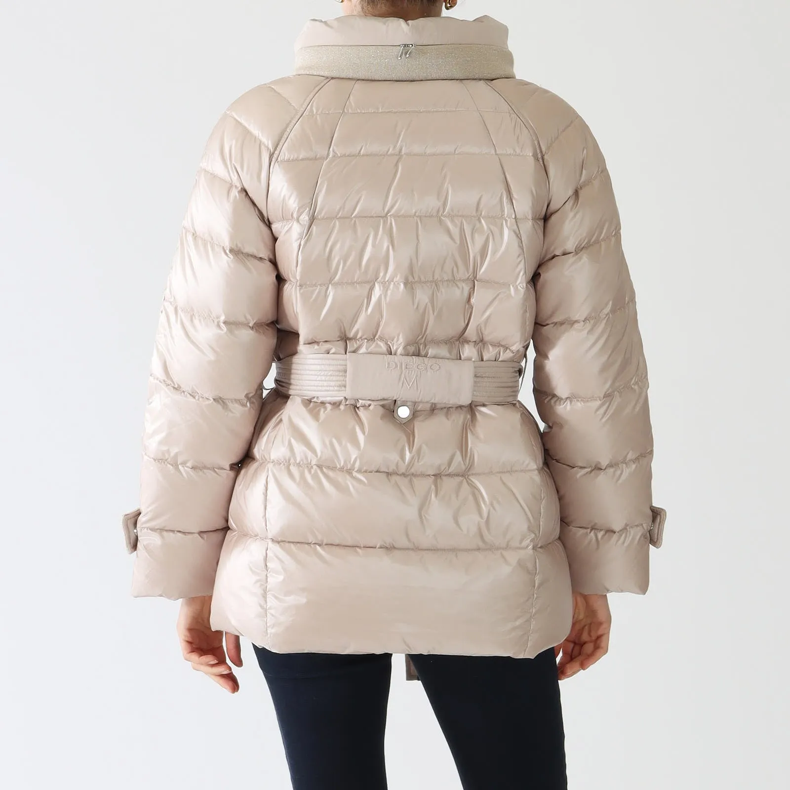 Beige Reversible Down Quilted Coat