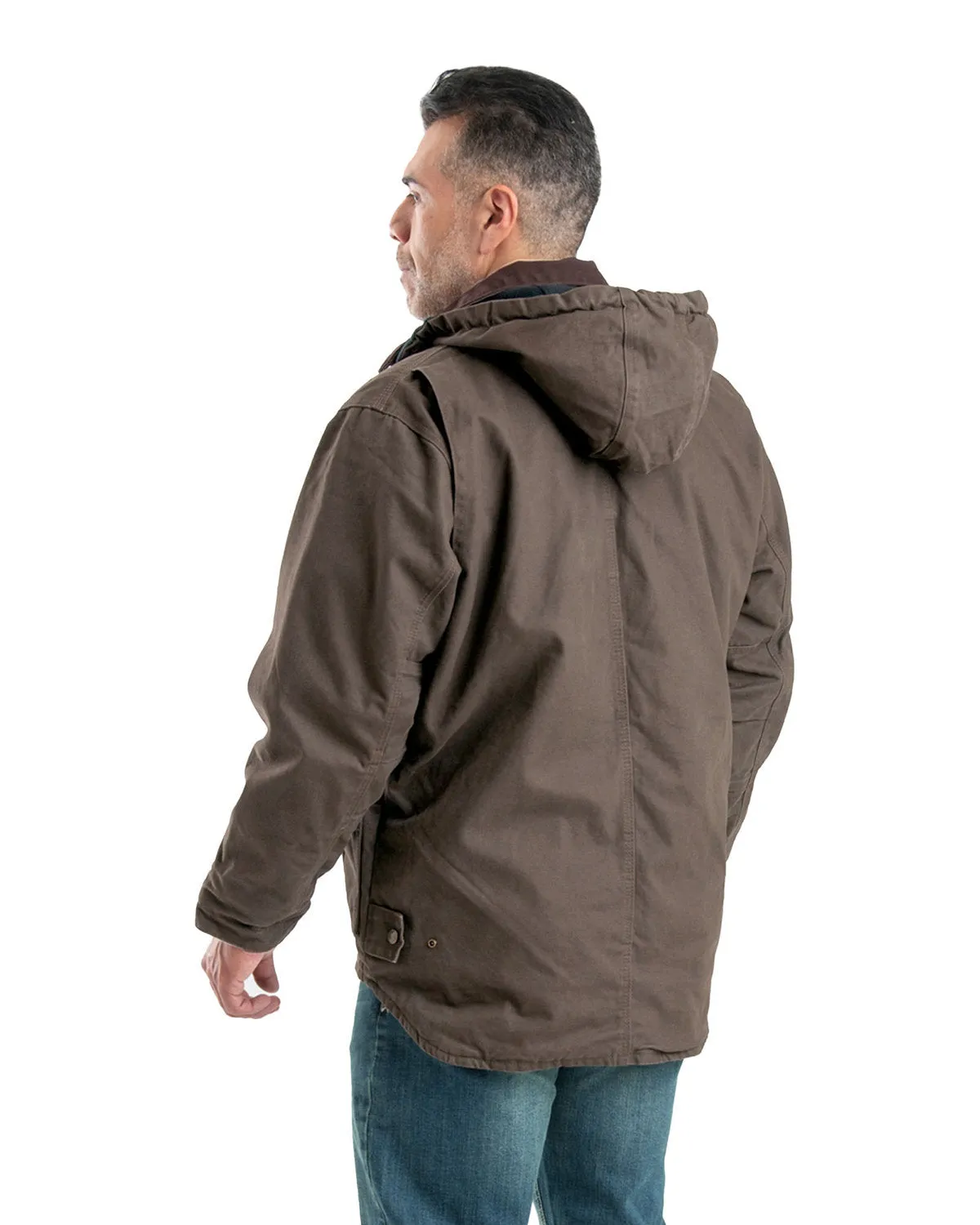 Berne Men's Heartland Washed Duck Zip-Off Hooded Coat JC613