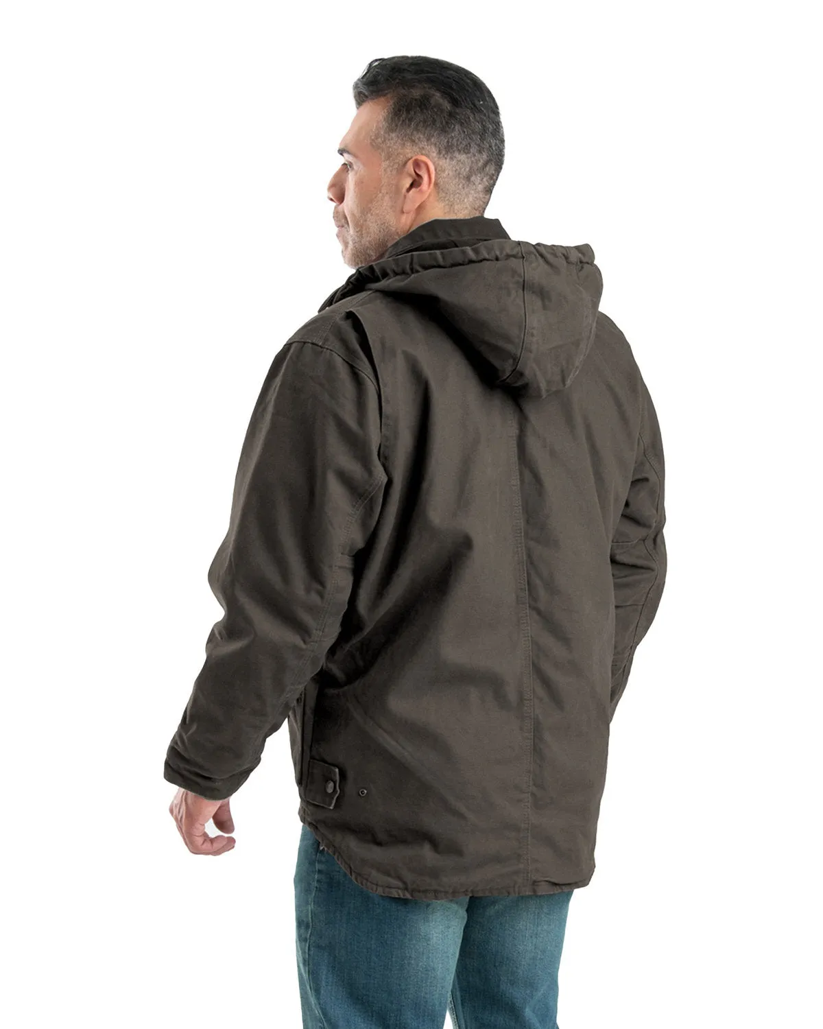 Berne Men's Heartland Washed Duck Zip-Off Hooded Coat JC613