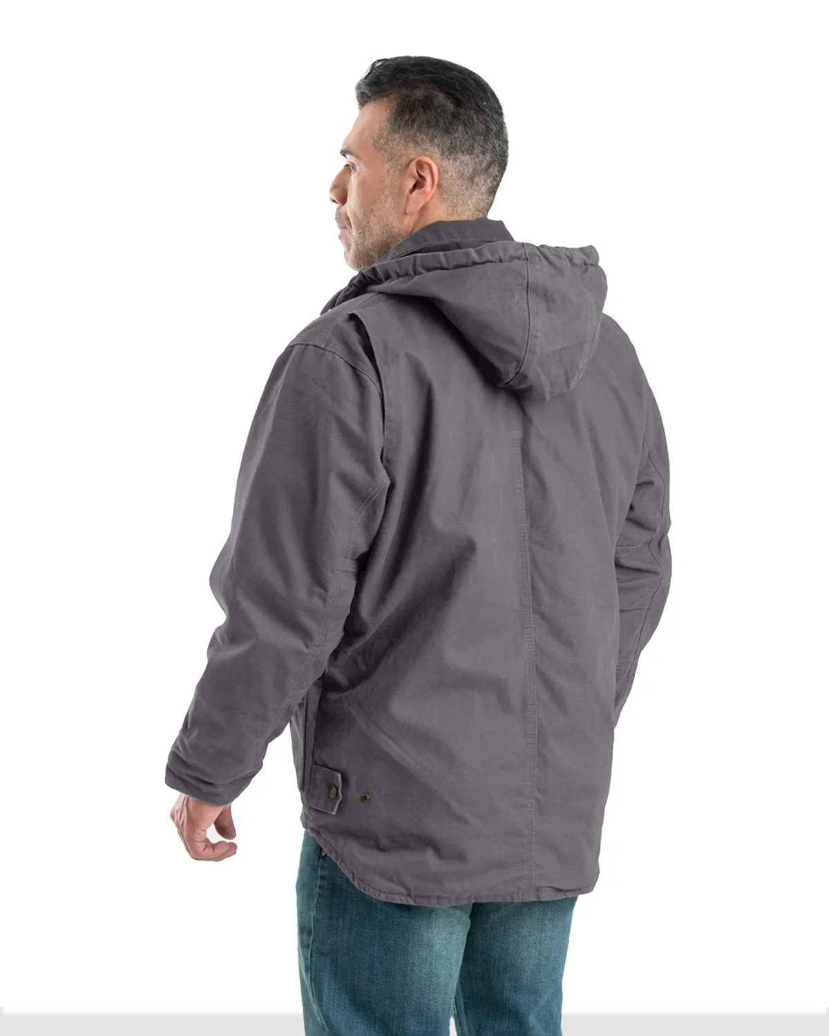 Berne Men's Heartland Washed Duck Zip-Off Hooded Coat JC613