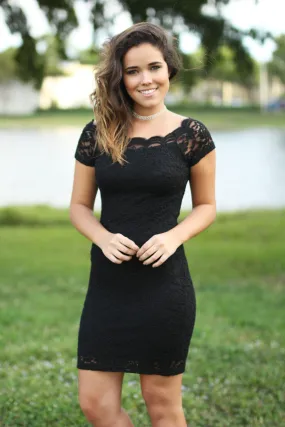 Black Lace Bodycon Dress