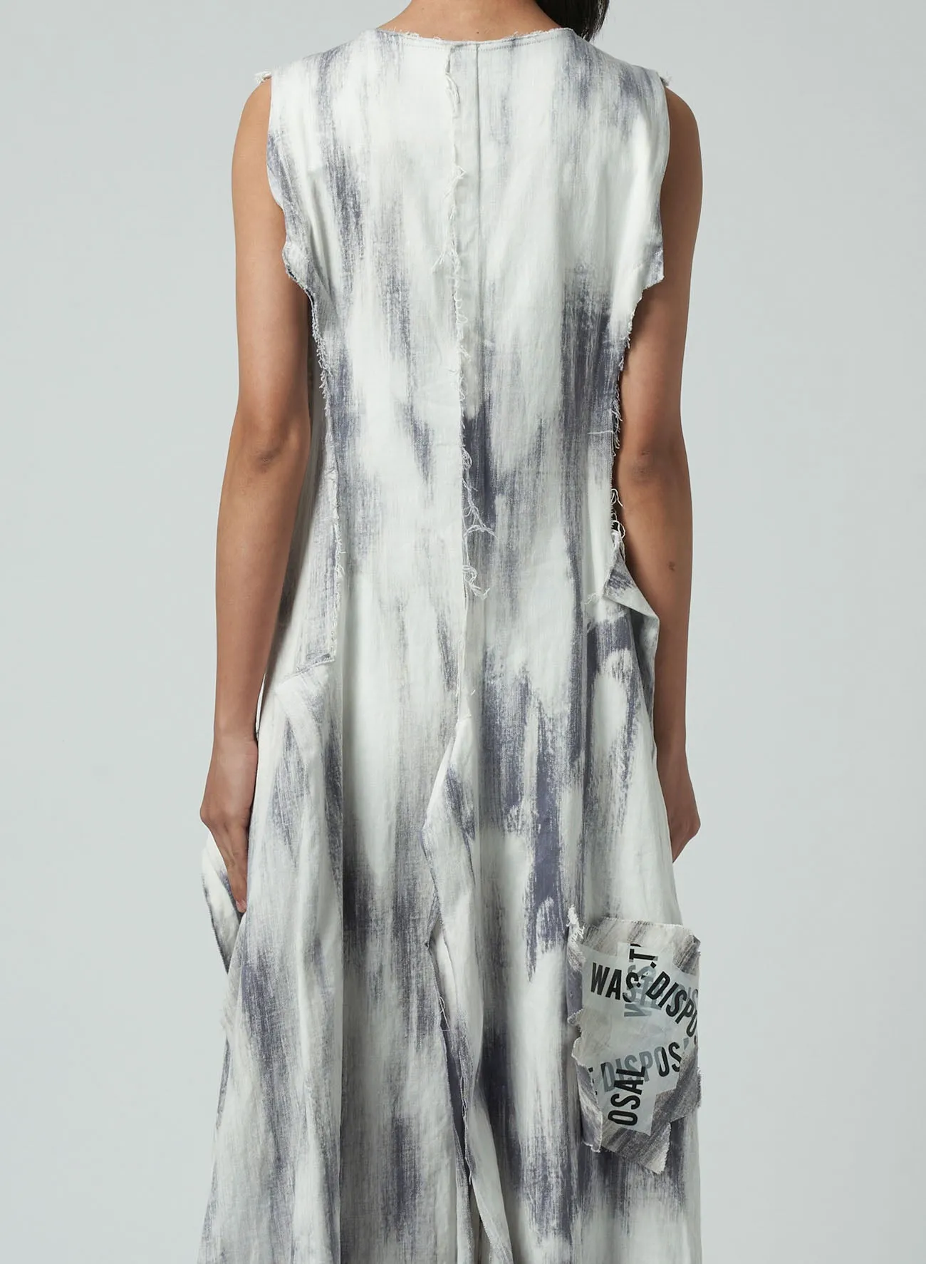 BLEACHED DENIM LAYERED DRESS