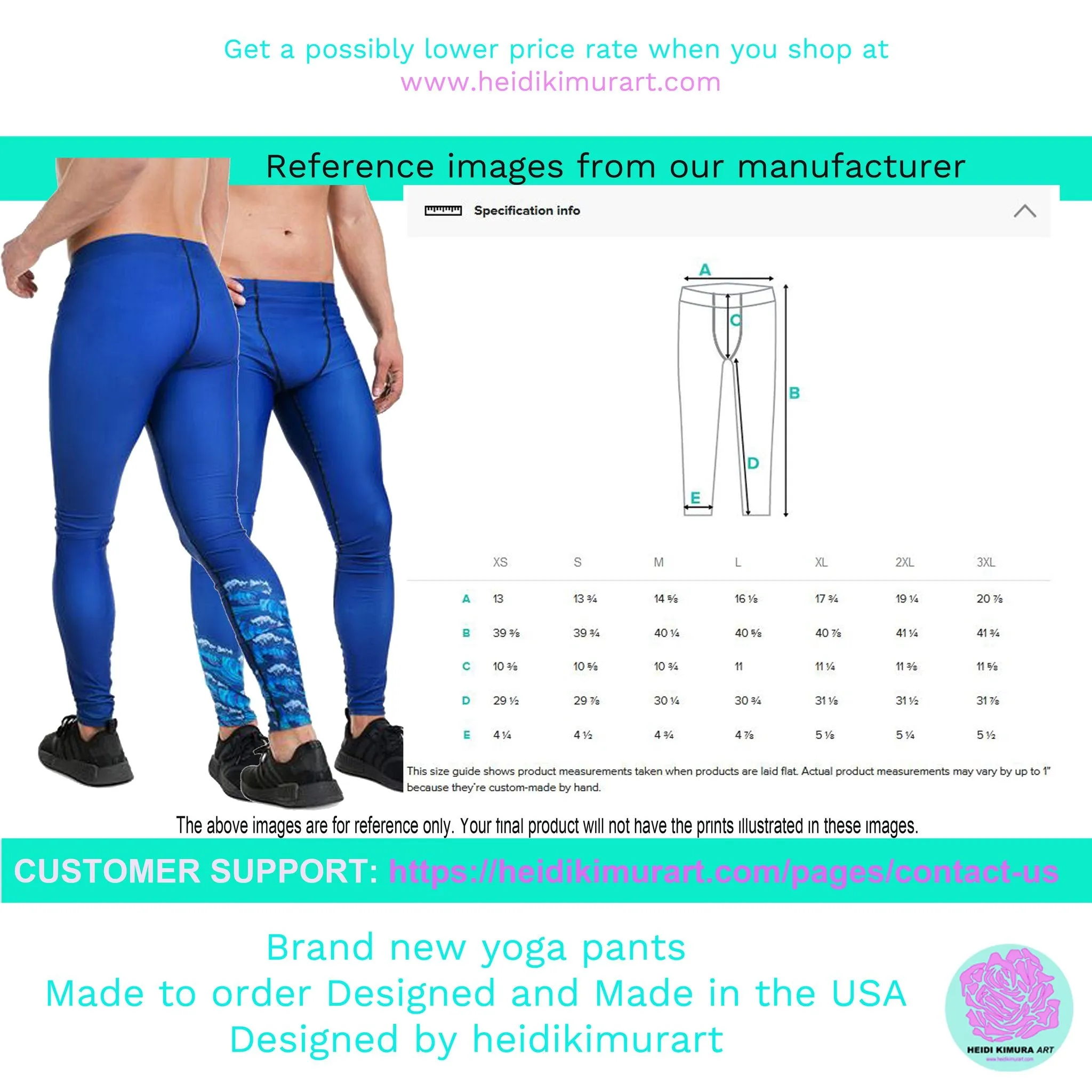 Blue Tie Dye Men's Leggings, Best Designer Abstract Men's Costume Party Holiday Leggings - Made in USA/EU/MX