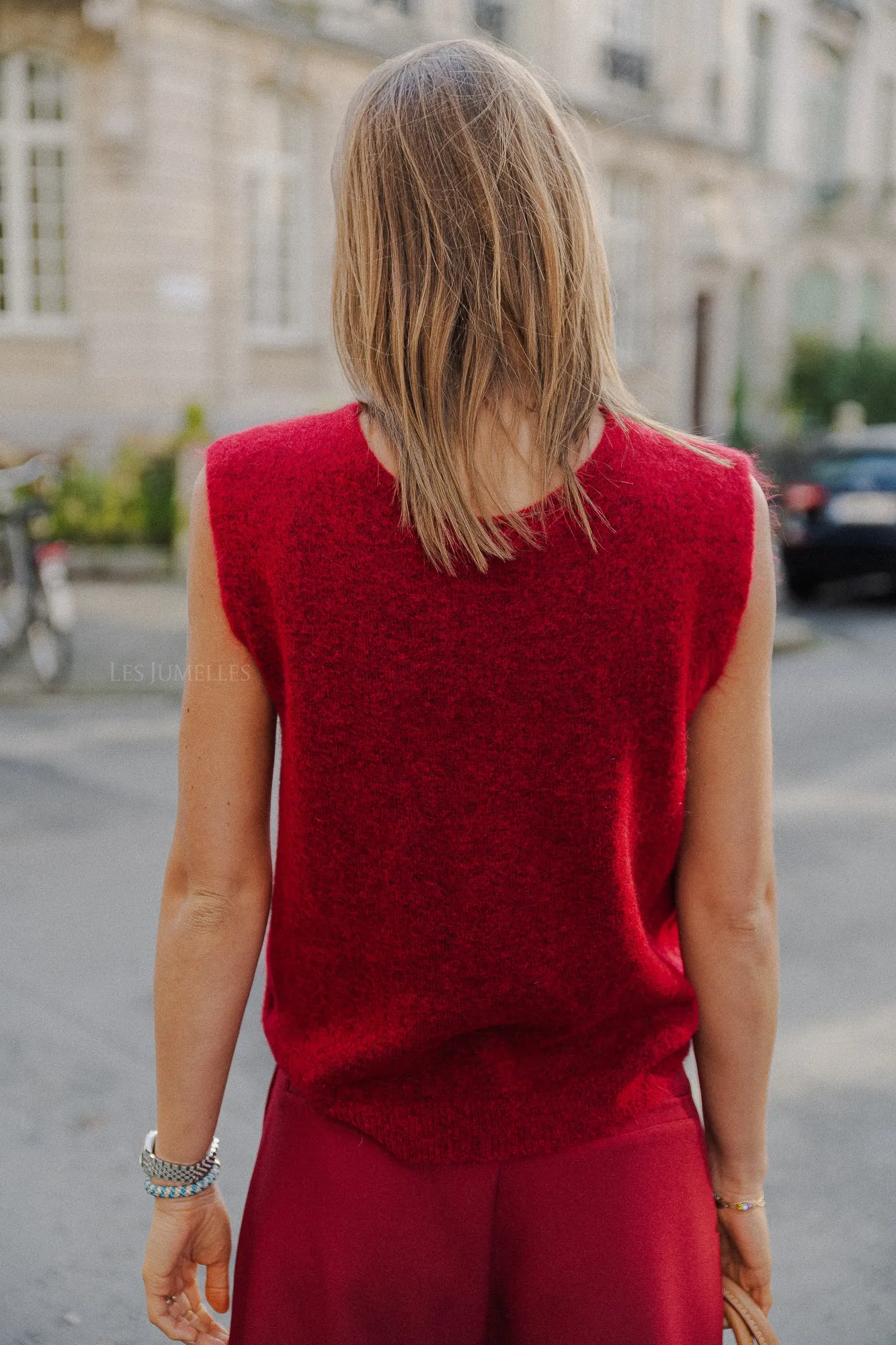 Bonnie gilet cherry red