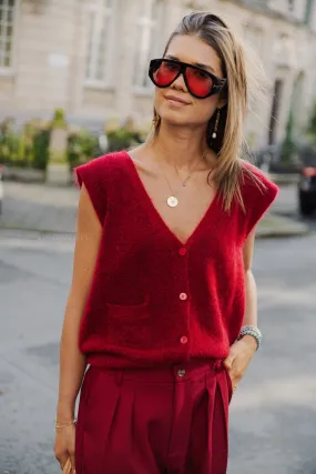 Bonnie gilet cherry red