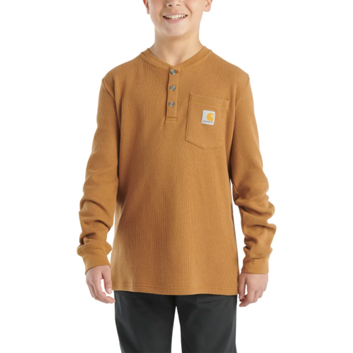 Boys' Long-Sleeve Henley Pocket T-Shirt CA6614