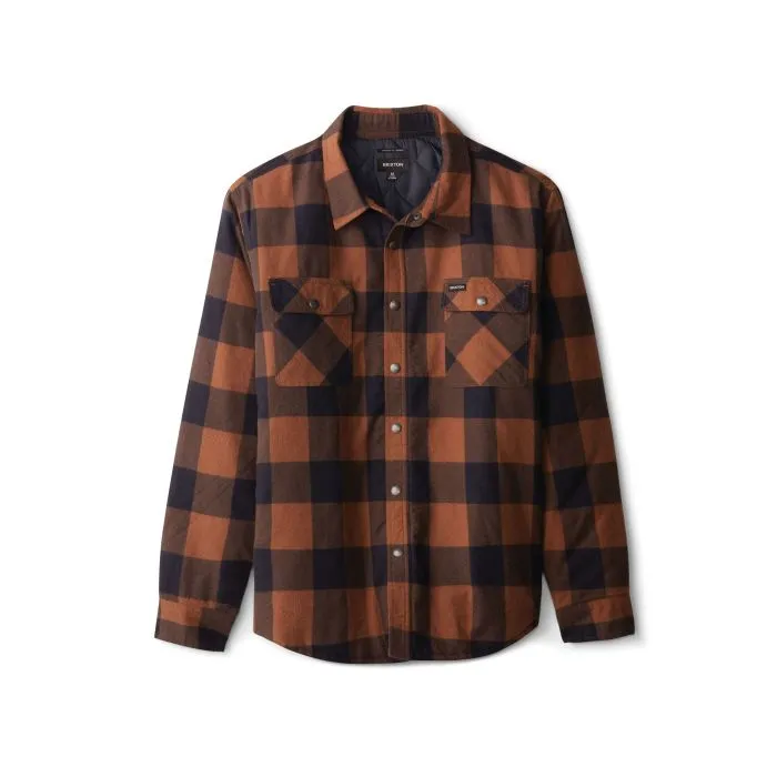 BRIXTON BOWERY LINED L/S FLANNEL - NAVY/COPPER