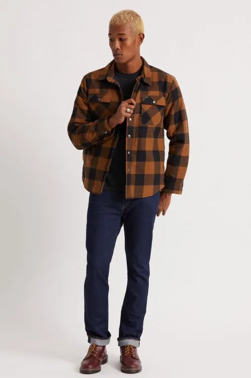 BRIXTON BOWERY LINED L/S FLANNEL - NAVY/COPPER