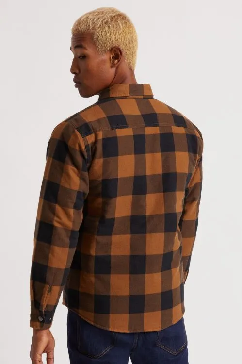 BRIXTON BOWERY LINED L/S FLANNEL - NAVY/COPPER