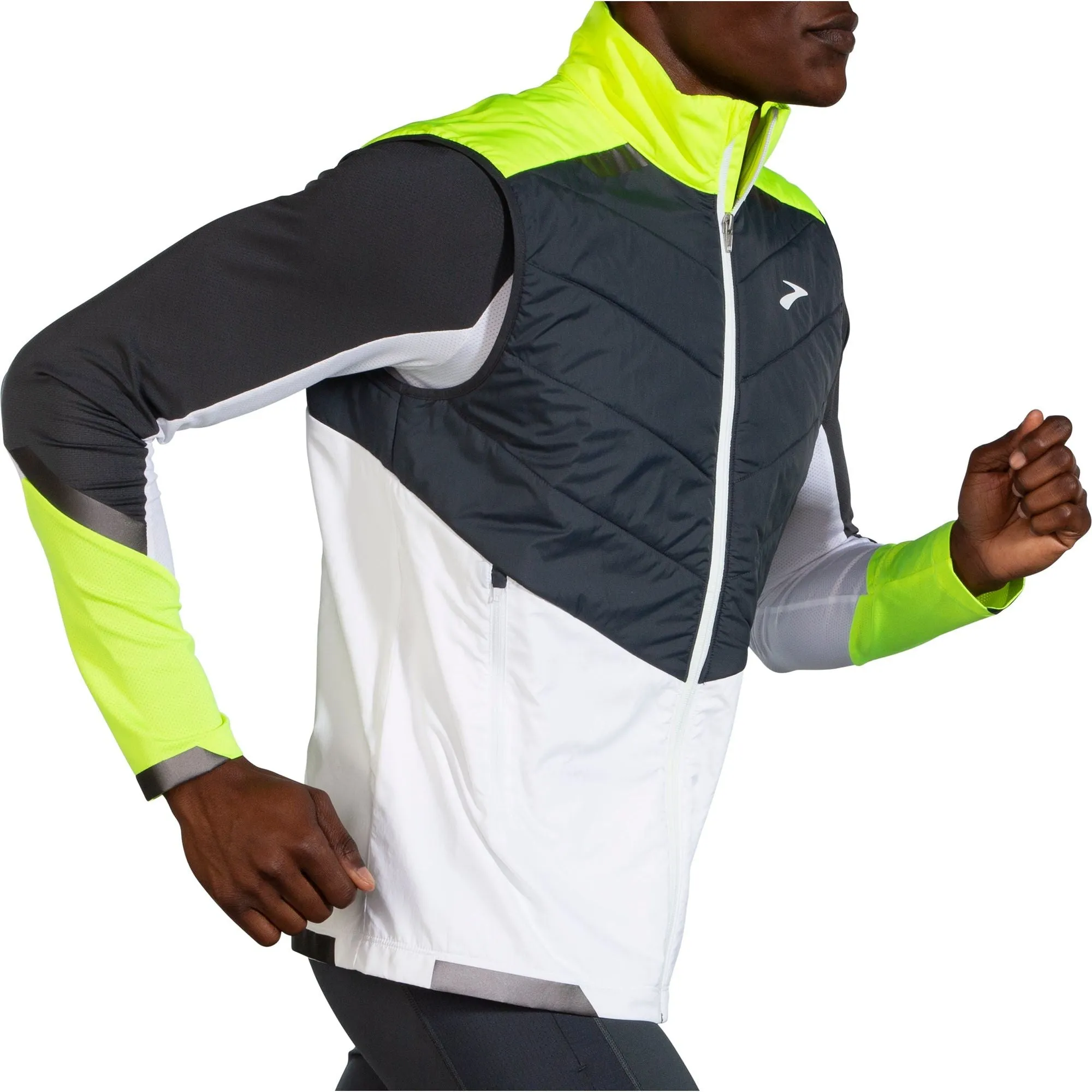 Brooks Run Visible Insulated Mens Running Gilet - White