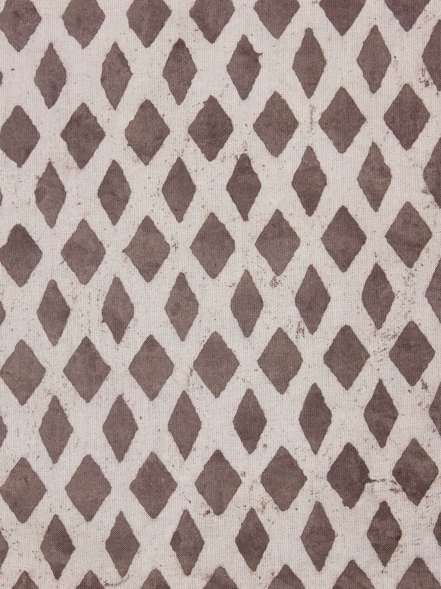 Brown Beige Natural Dyed Hand Block Printed Cotton Fabric Per Meter - F0916043