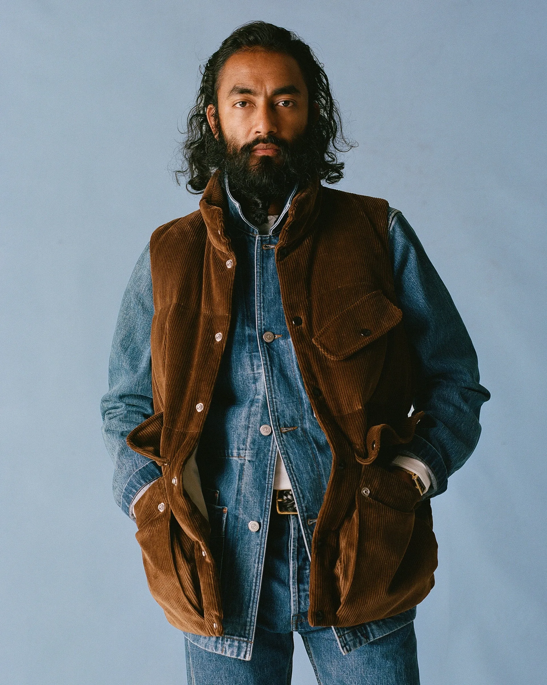 Brown Corduroy Down Vest