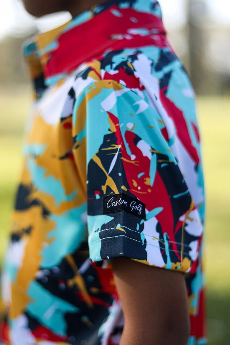 CA JNR Funky Golf Shirt | Splashes & Smudges