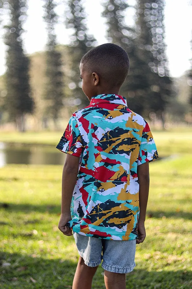 CA JNR Funky Golf Shirt | Splashes & Smudges