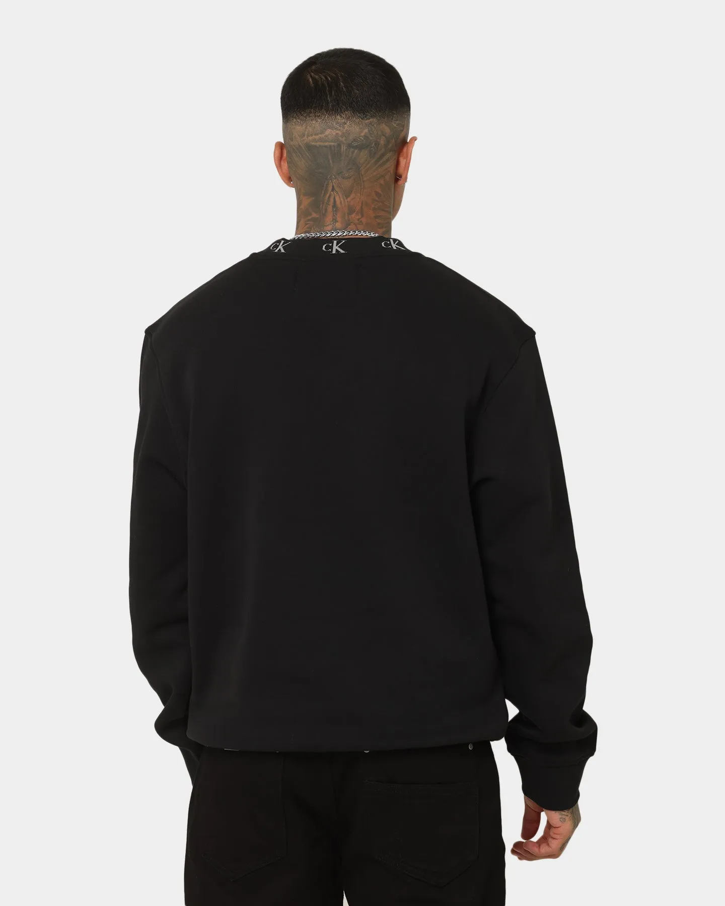 Calvin Klein Logo Jacquard Crewneck Ck Black