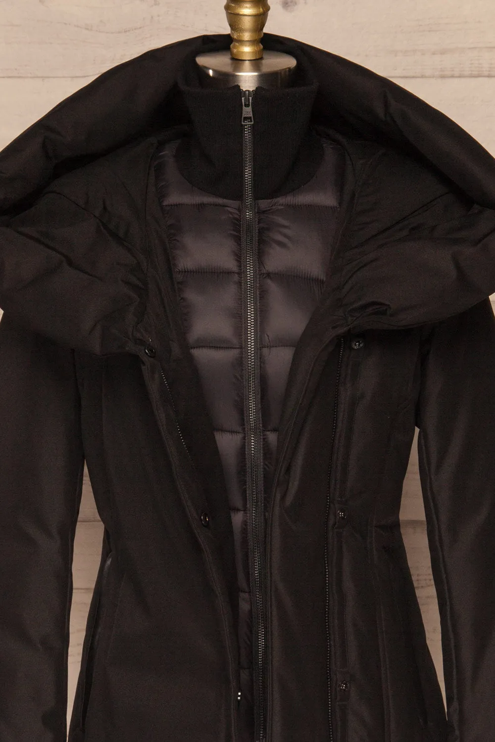 Camelia Black | Black Quilted Parka