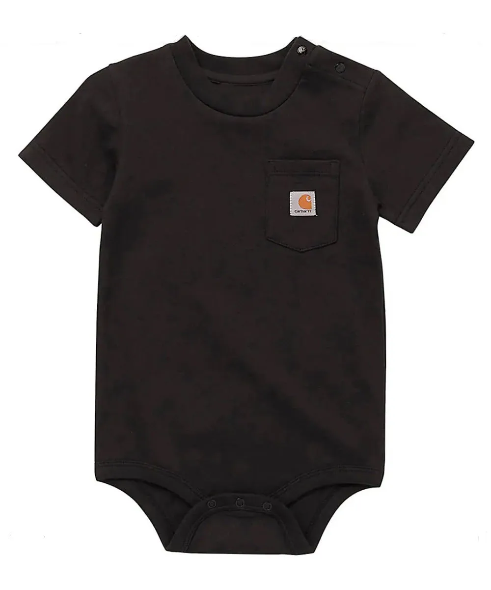 Carhartt Infant Short Sleeve K87 Pocket Bodysuit Onesie - Black