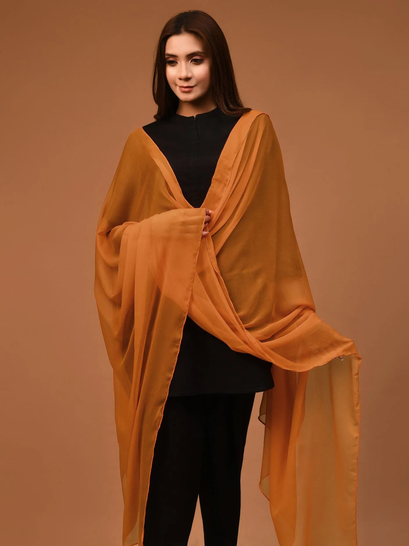 Chiffon Dupatta - Mustard